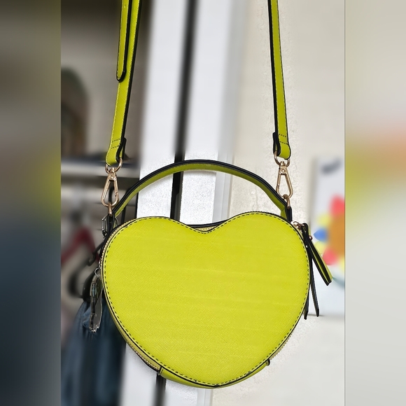 Lime Green Heart Shaped Crossbody Bag - Picture 3 of 7